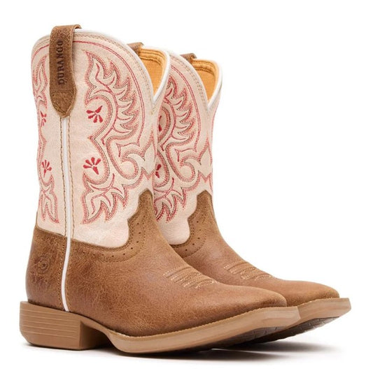 Durango Kids DBT0253C Shyloh Western Boots in Honey Tan Metallic Peach