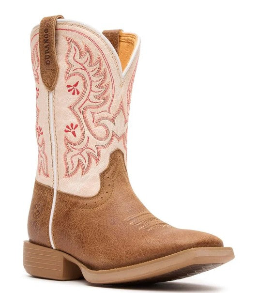 Durango Kids DBT0253C Shyloh Western Boots in Honey Tan Metallic Peach