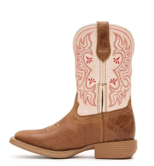 Durango Kids DBT0253C Shyloh Western Boots in Honey Tan Metallic Peach