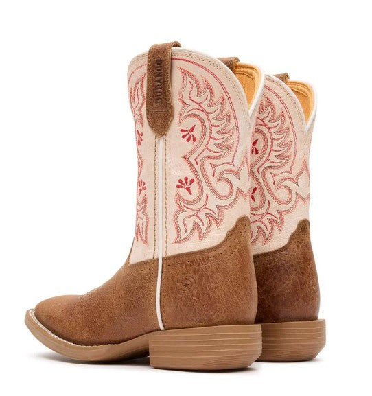 Durango Kids DBT0253C Shyloh Western Boots in Honey Tan Metallic Peach
