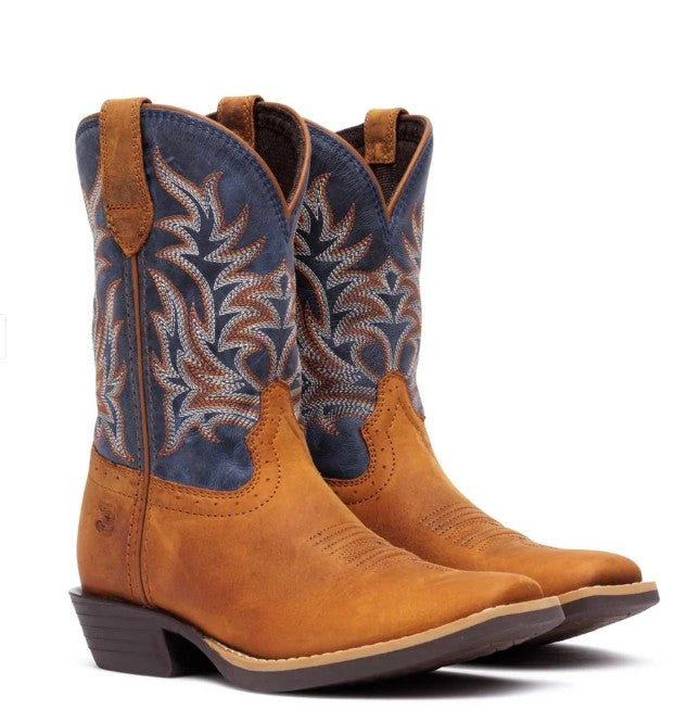 Durango Kids DBT0256C Shyloh Western Boots in Brown Denim Blue