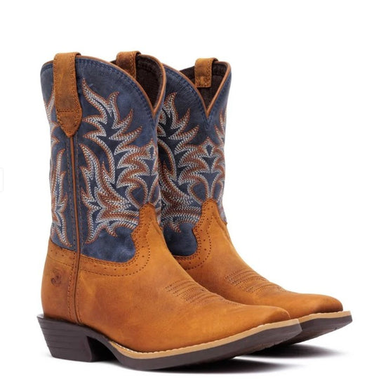 Durango Kids DBT0256C Shyloh Western Boots in Brown Denim Blue