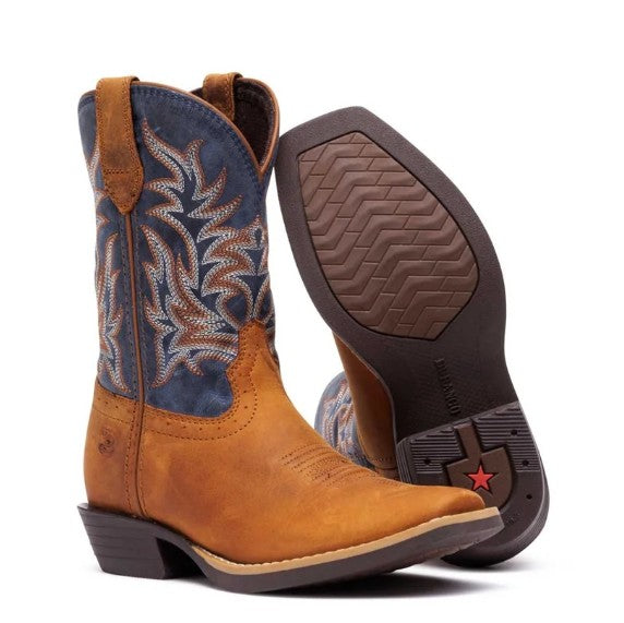 Durango Kids DBT0256C Shyloh Western Boots in Brown Denim Blue