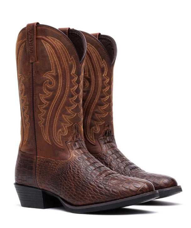 Durango DDB0532 Men's Shyloh Western Boots in Cigar Croco Trail Brown