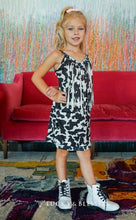 Load image into Gallery viewer, Lucky &amp; Blessed Girls Black Cow Suede Fringe Studded Dress DR079-G-CW
