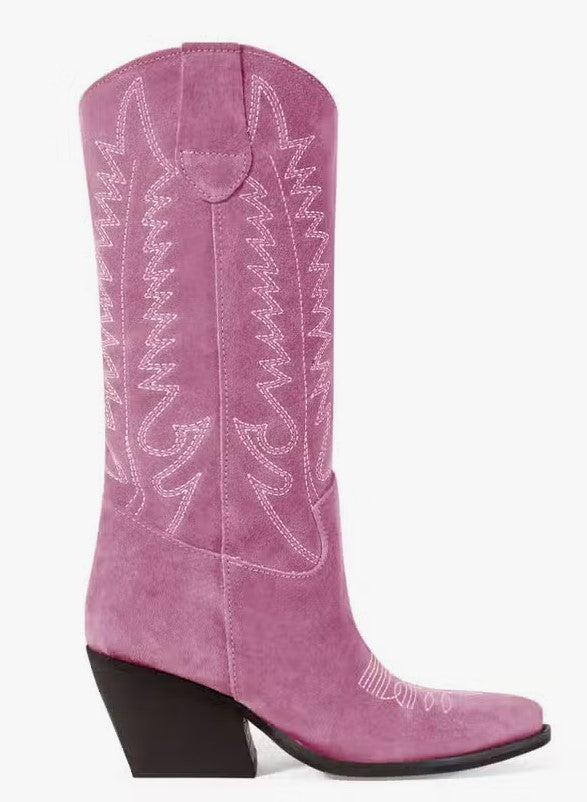 Kali Boots Handmade Dallas Midi Pink Ladies Cowboy Boots Wild Wild Western Wear