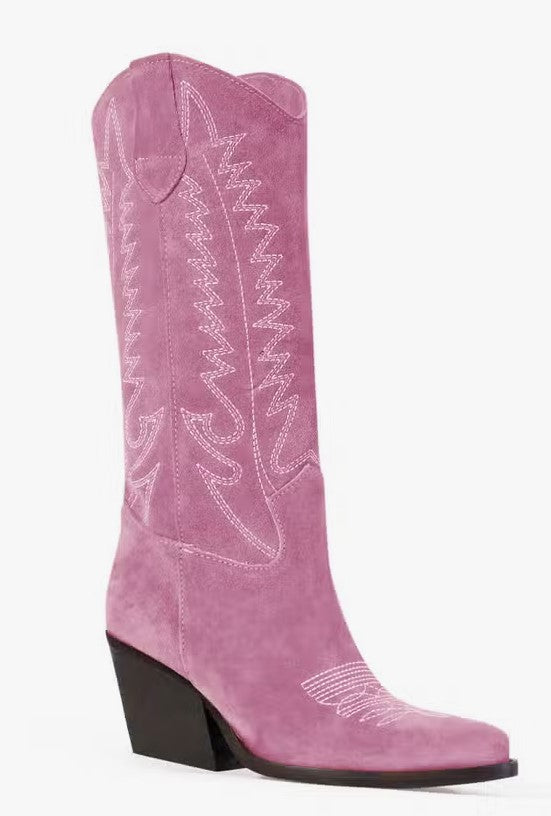 Kali Boots Handmade Dallas Midi Pink Ladies Cowboy Boots