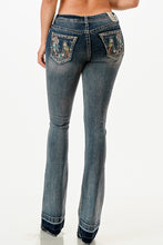 Load image into Gallery viewer, Grace Jeans Western Horseshoe Colourful Embroidered Mid Rise Bootcut Jeans EB61852
