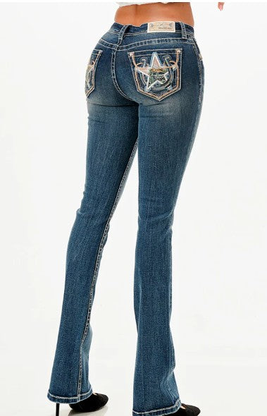 Grace In LA Star Modify Bootcut Jeans EB-81767