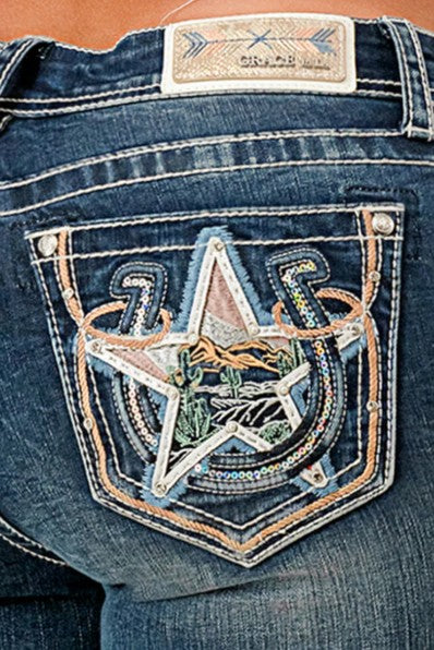 Grace In LA Star Modify Bootcut Jeans EB-81767