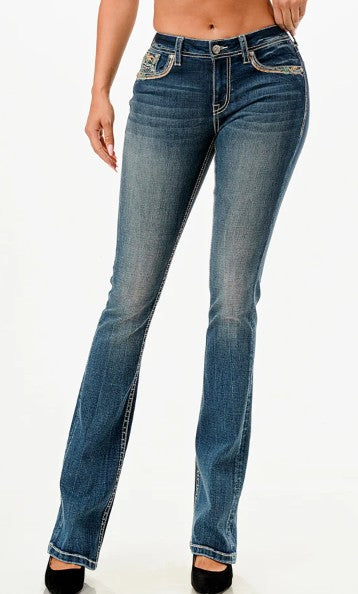 Grace In LA Star Modify Bootcut Jeans EB-81767
