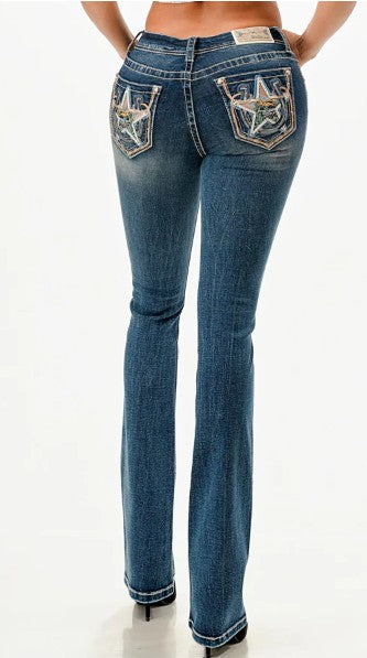 Grace In LA Star Modify Bootcut Jeans EB-81767