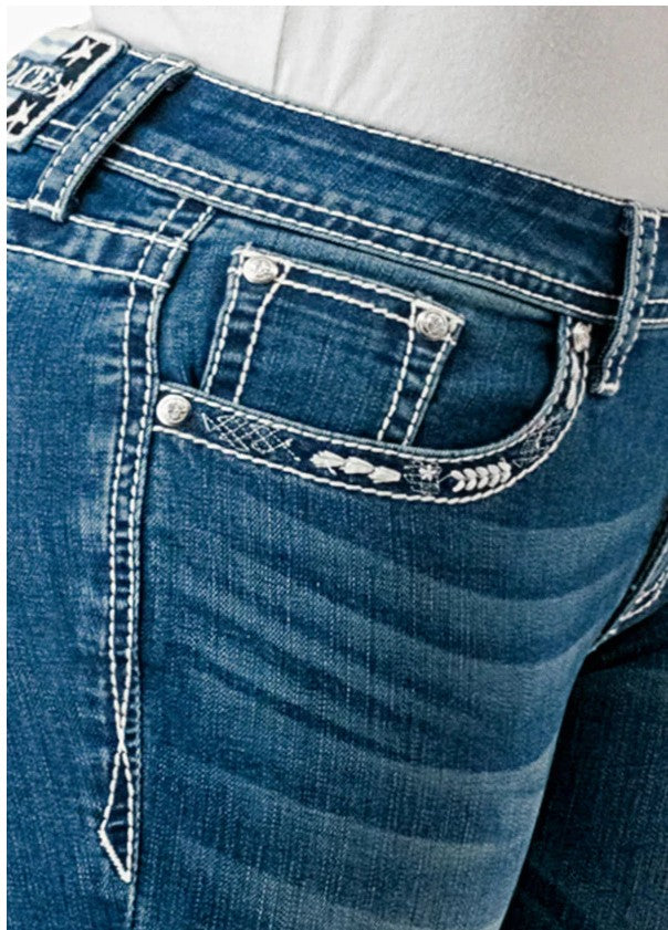 Grace Jeans Big Star Embroidery Mid Rise Bootcut Jeans EBS667