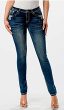 Load image into Gallery viewer, Grace Jeans Floral Embroidery Mid Rise Skinny Jeans EN-51766
