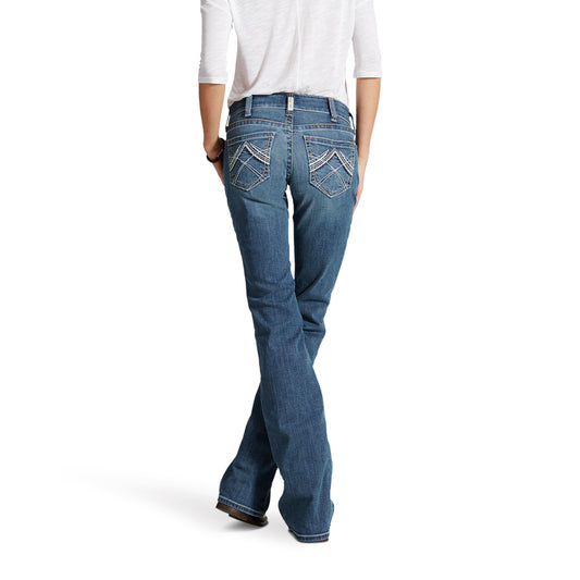 Ariat Ladies 10016202 R.E.A.L. Mid Rise Stretch Whipstitch Boot Cut Jeans