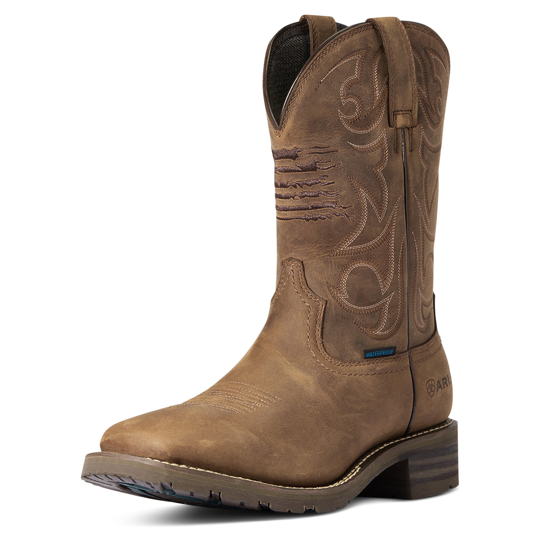 Ariat Mens 10038354 Hybrid Patriot H20 Distressed Brown