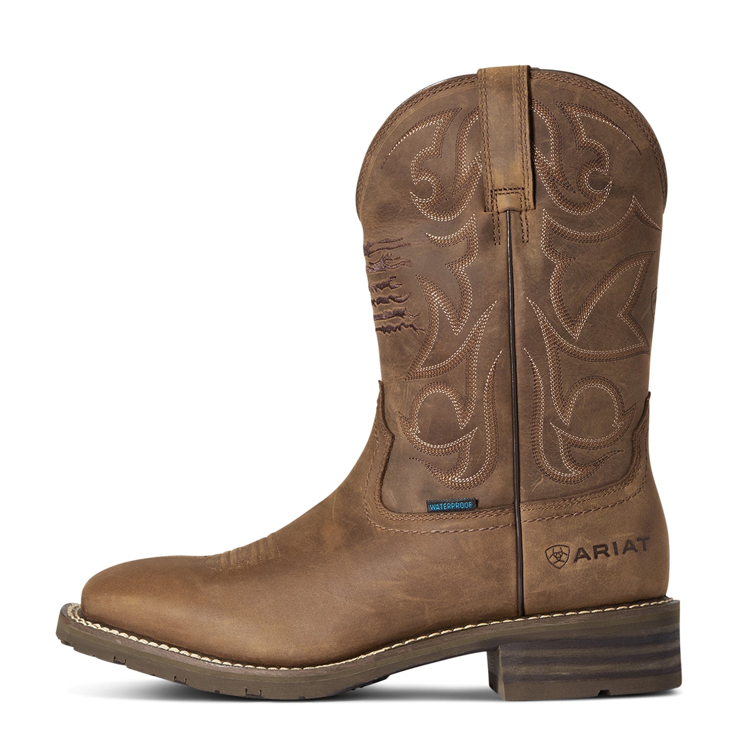 Ariat Mens 10038354 Hybrid Patriot H20 Distressed Brown