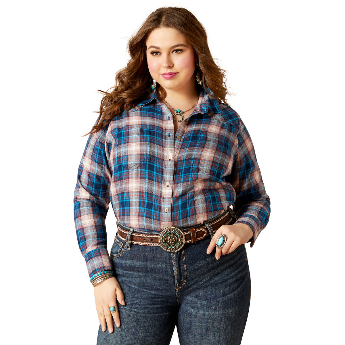 Ariat Ladies REAL Billie Jean Shirt Woodland Plaid 10046044 – Wild Wild ...