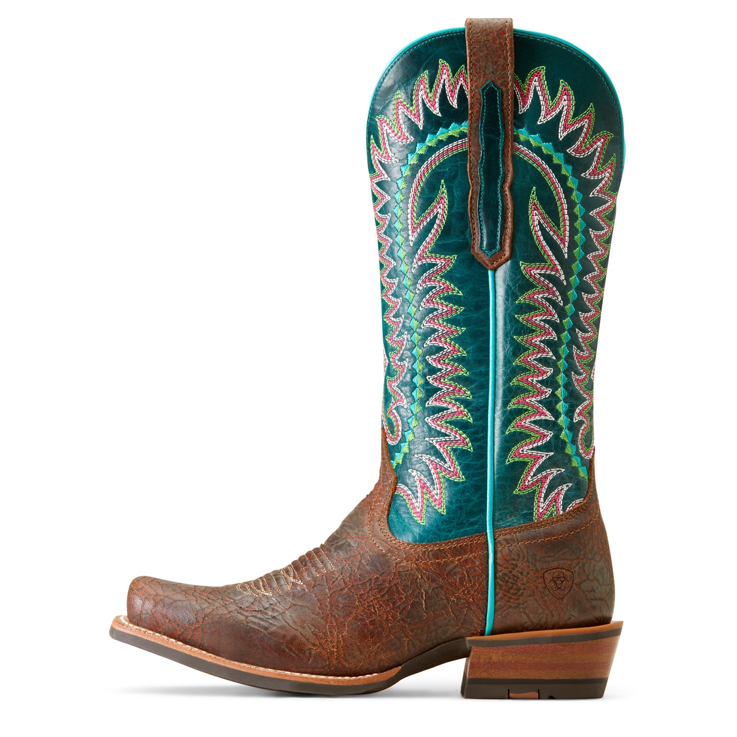 Ariat Ladies 10047048 Derby Monroe Western Boots in Shore Tan and Turquoise Nights