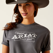 Load image into Gallery viewer, Ariat Ladies Denim Label T-Shirt Titanium 10047634

