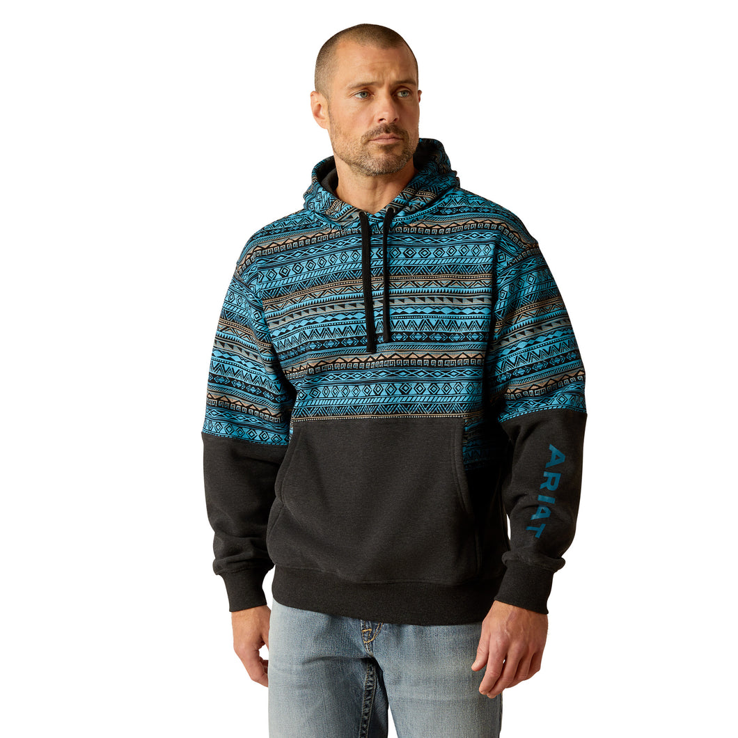 Ariat Mens Aztec Inspired Hoodie Turquoise 10052450