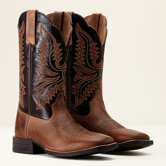 Ariat Mens 10053579 Brush Creek Western Boots in Mesa Tan and Thunder Brown