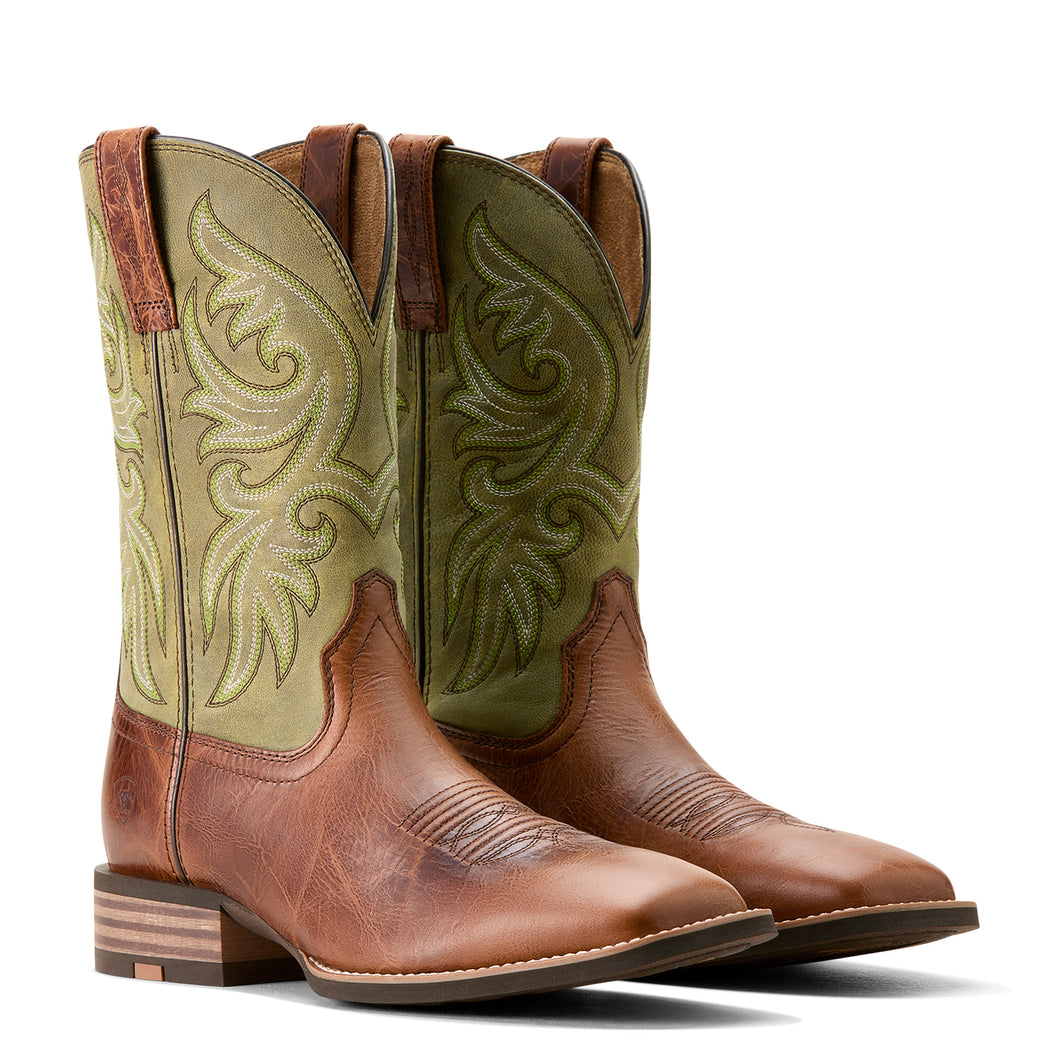 Ariat Mens 10053630 Slingshot Cowboy Boots in Dark Tan/Easy Green