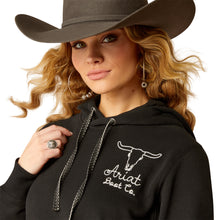 Load image into Gallery viewer, Ariat Ladies 10051999 Steer Stitch Hoodie in Black
