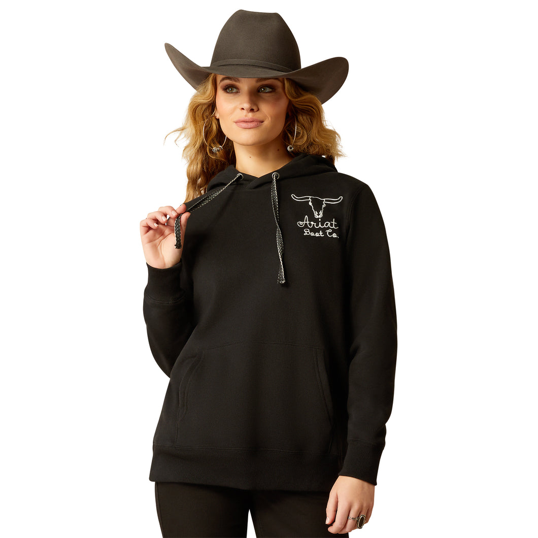 Ariat Ladies 10051999 Steer Stitch Hoodie in Black