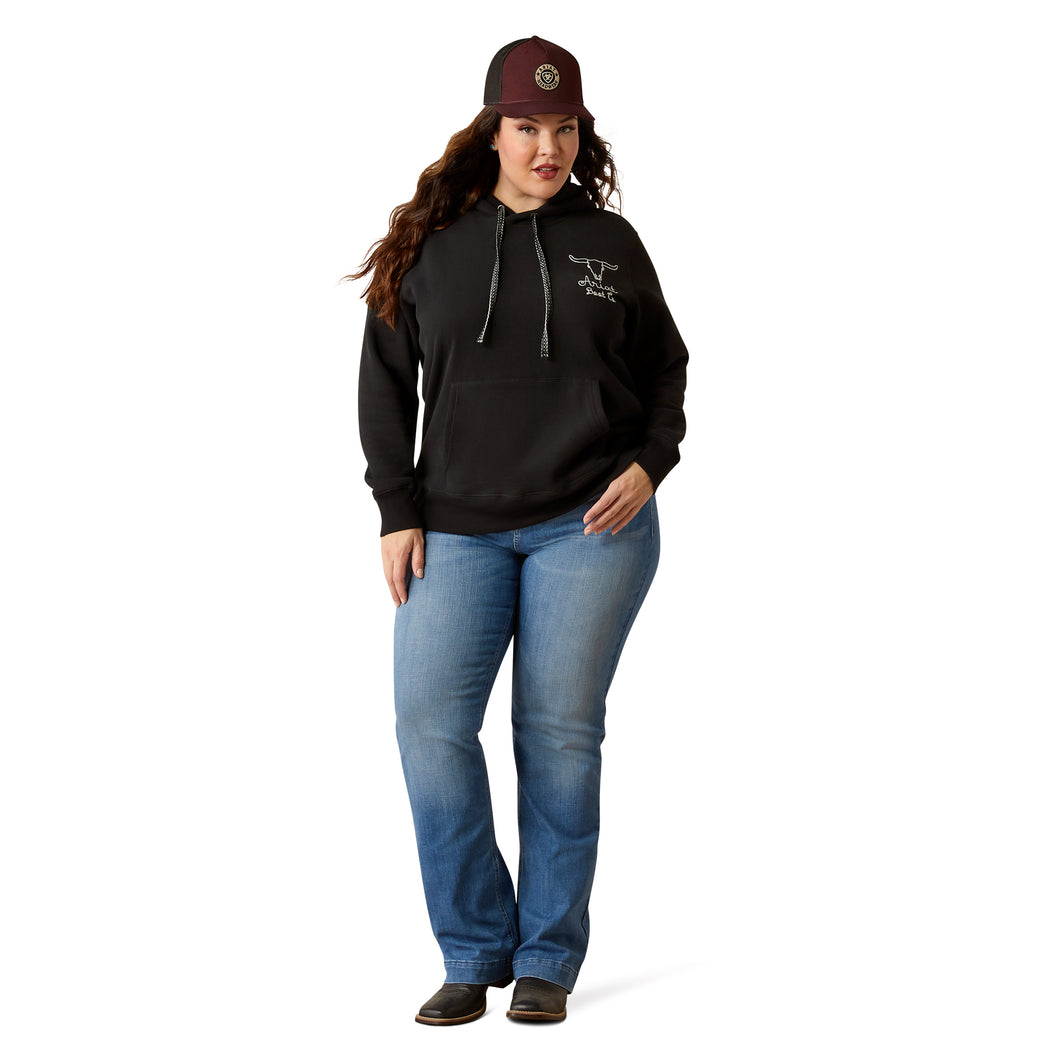 Ariat Ladies 10051999 Steer Stitch Hoodie in Black