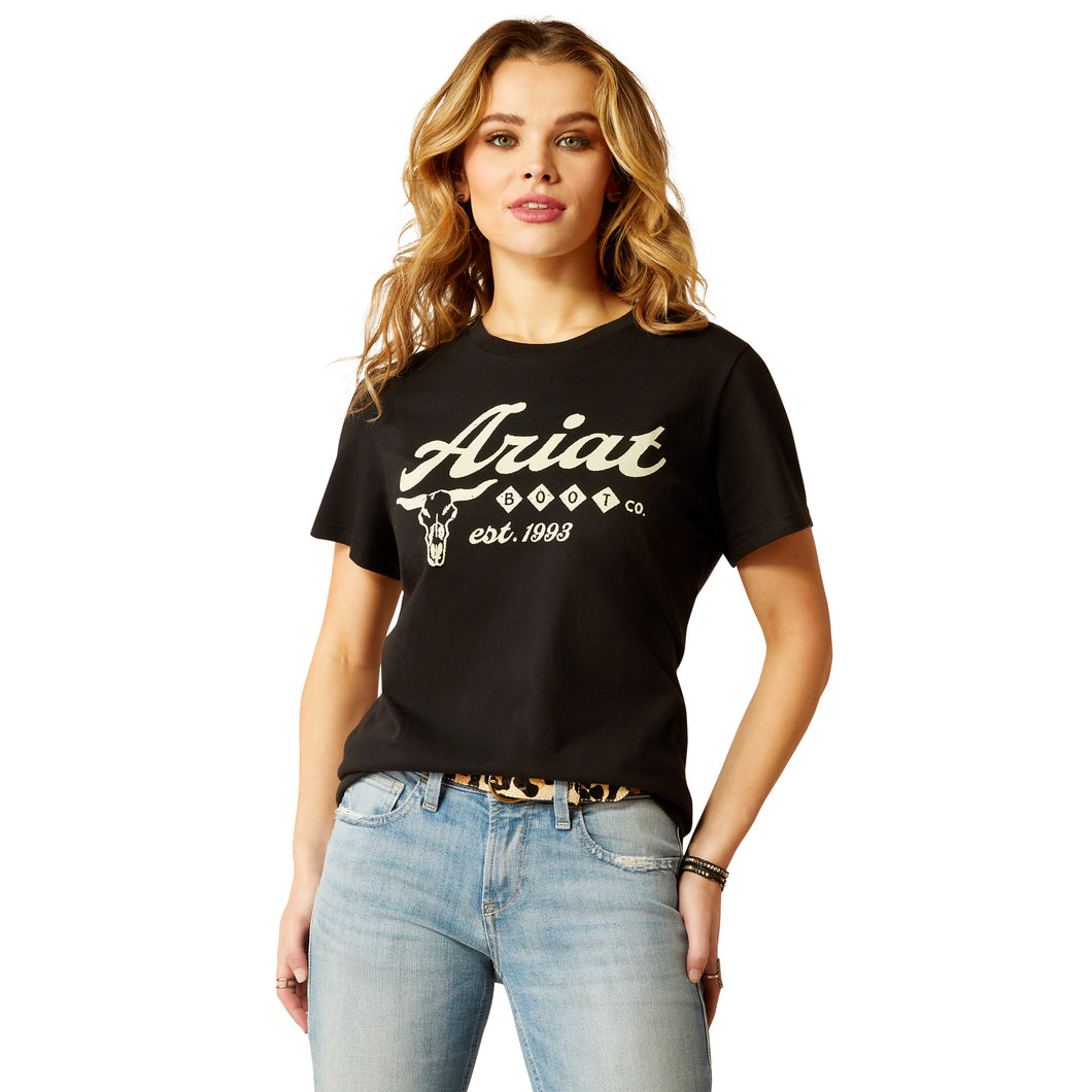 Ariat Ladies Established Boot Co T-Shirt 10052041 in Black