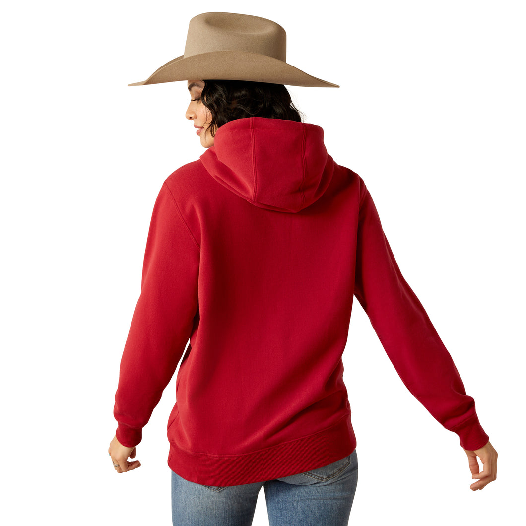 Ariat Ladies 10052410 Ranch Goods Hoodie in Rio Red