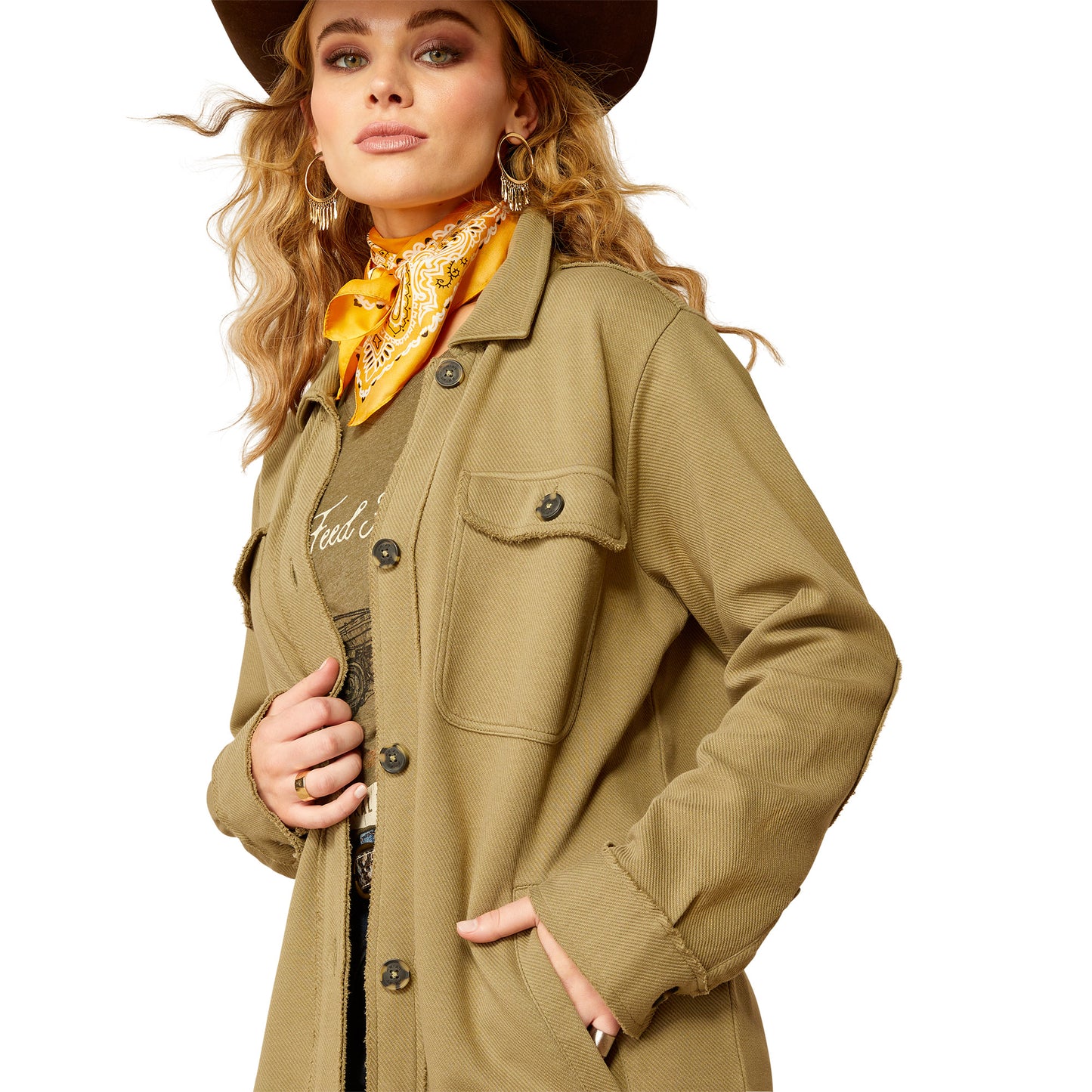 Ariat Ladies 10052520 Vagabond Ladies Long Shirt - Burnt Olive