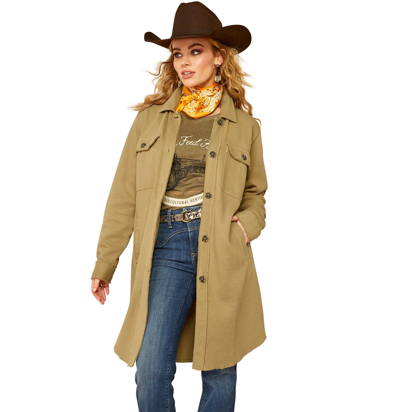Ariat Ladies 10052520 Vagabond Ladies Long Shirt - Burnt Olive
