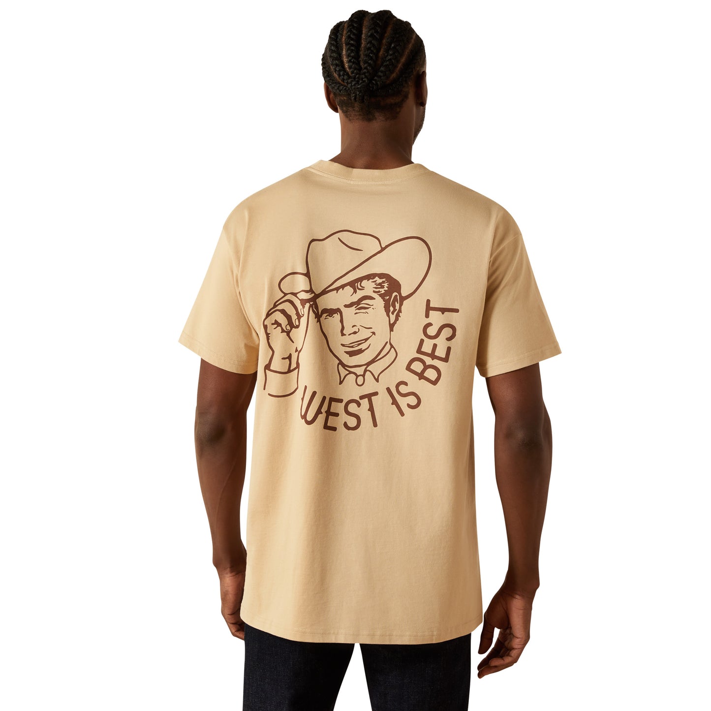Ariat Unisex Sendero West Is Best T-Shirt in Irish Cream 10062402