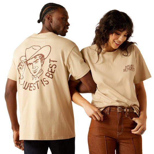 Ariat Unisex Sendero West Is Best T-Shirt in Irish Cream 10062402
