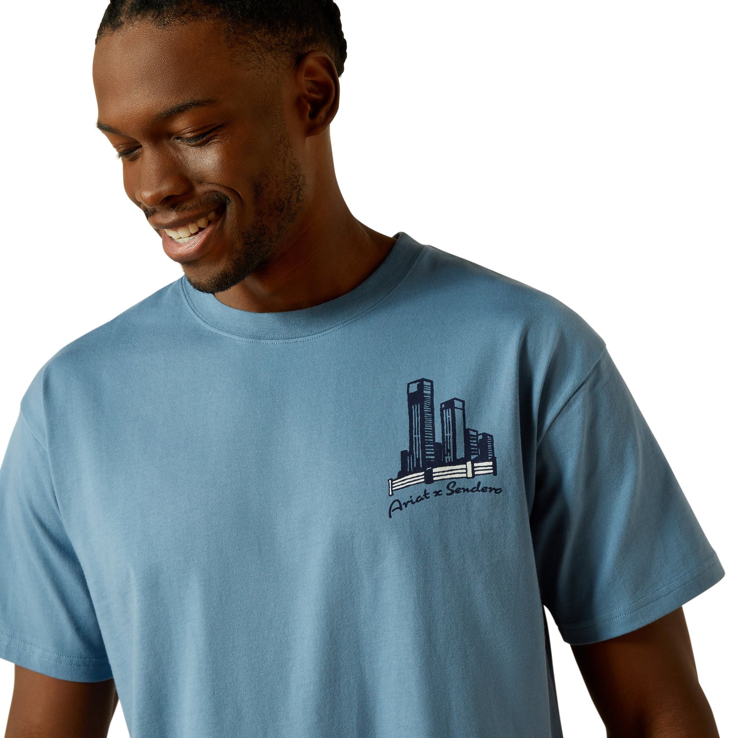 Ariat Unisex Sendero Country Fences T-Shirt 10062404 in Copen Blue 10062404