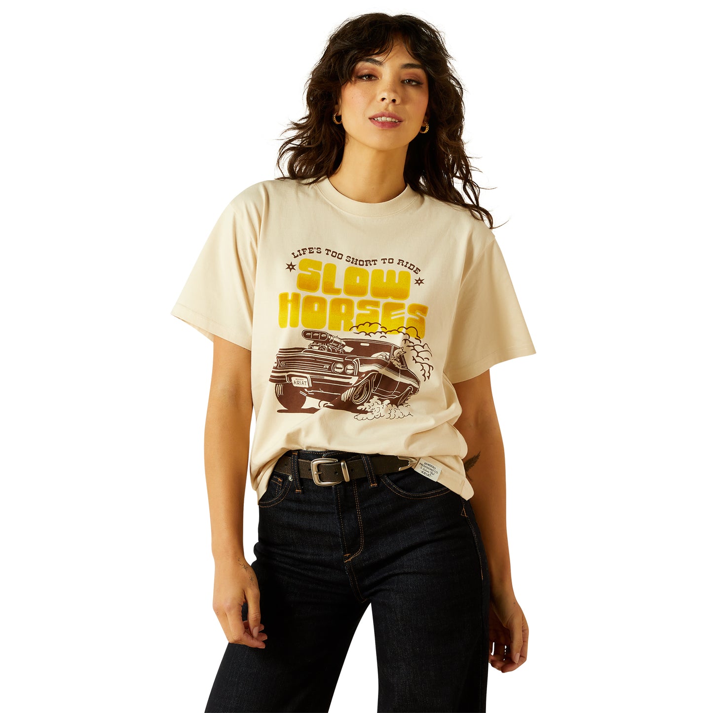 Ariat Unisex Sendero Slow Horses T-Shirt in Sandshell 10062405