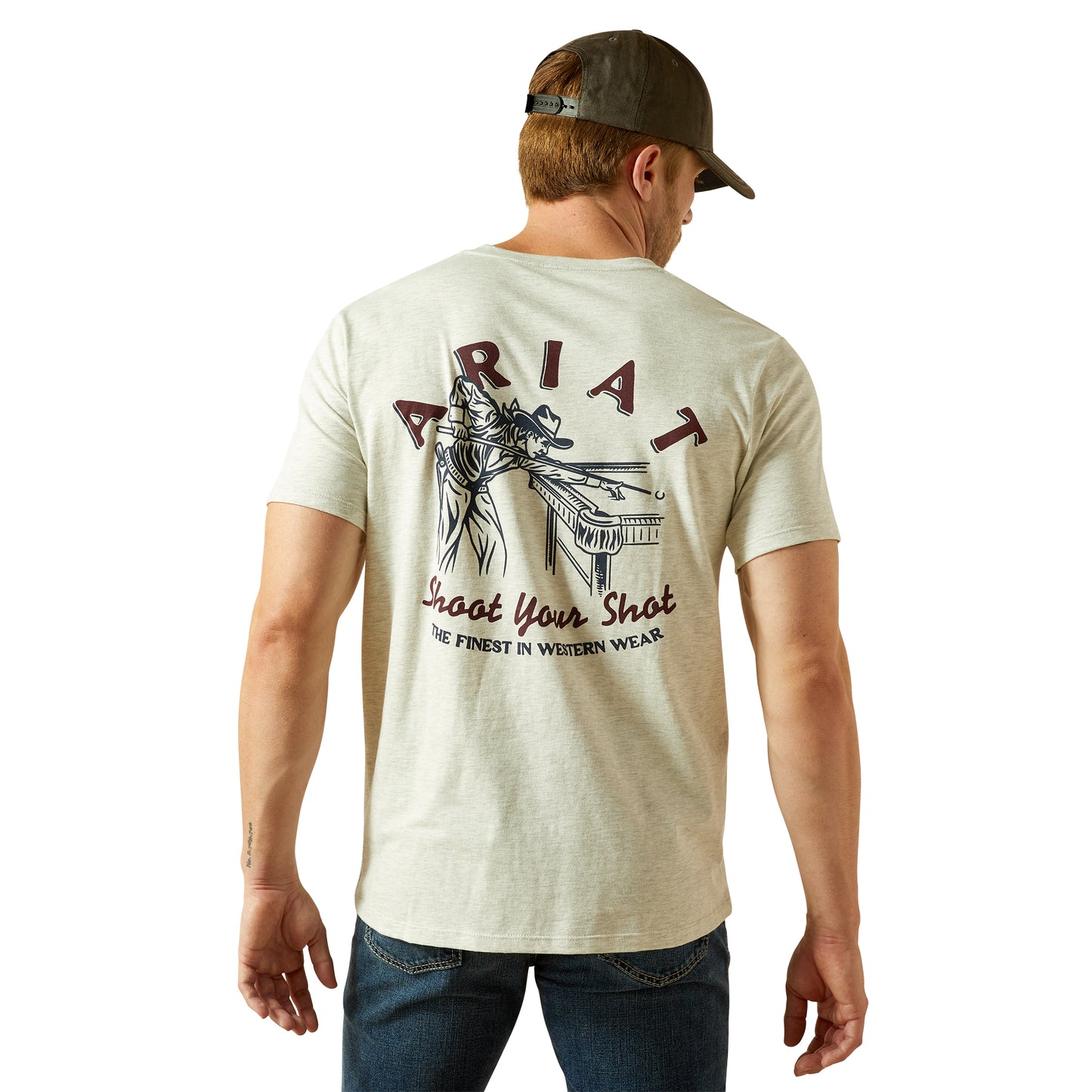 Ariat Mens 10062412 Straight Shooter T-Shirt Cream