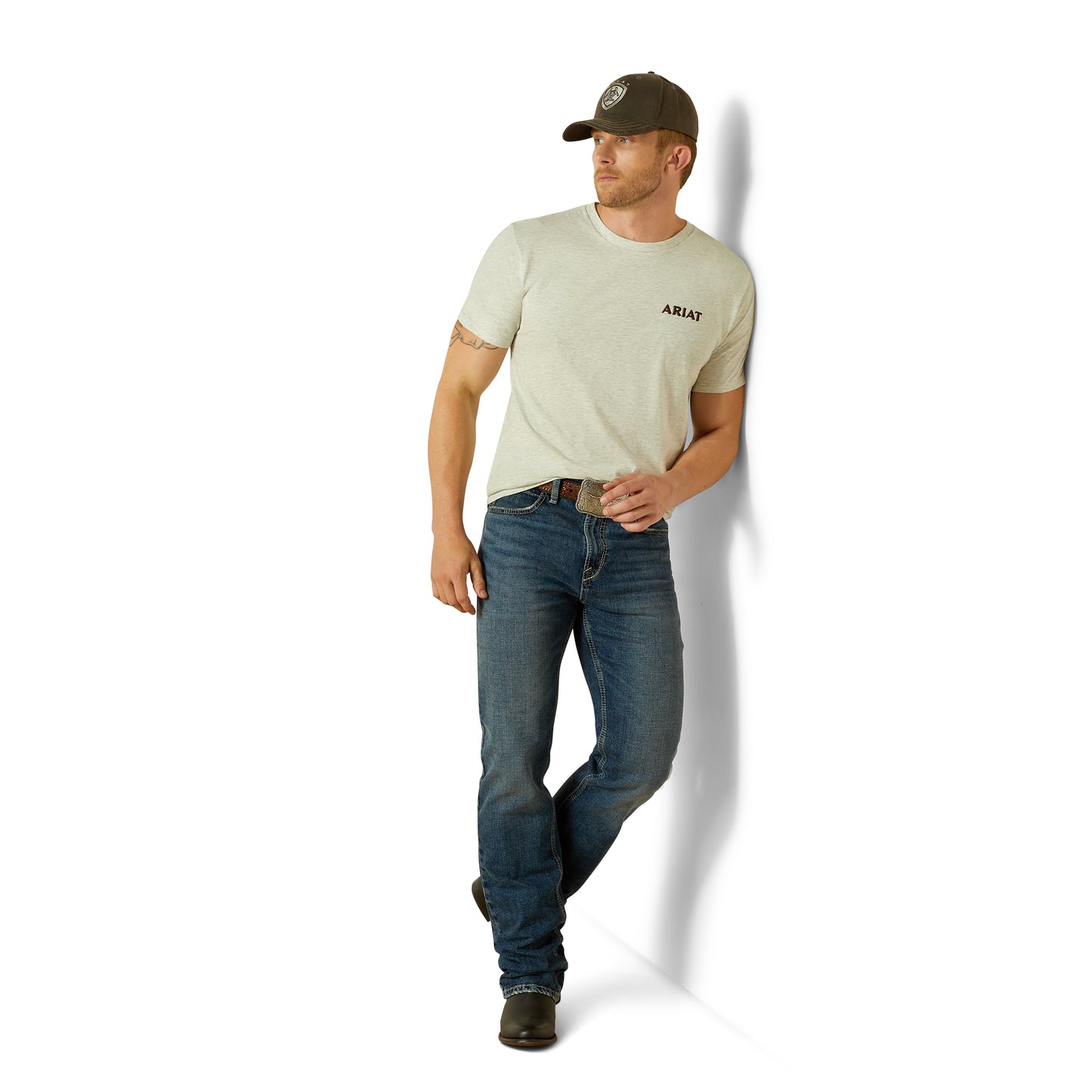 Ariat Mens 10062412 Straight Shooter T-Shirt Cream