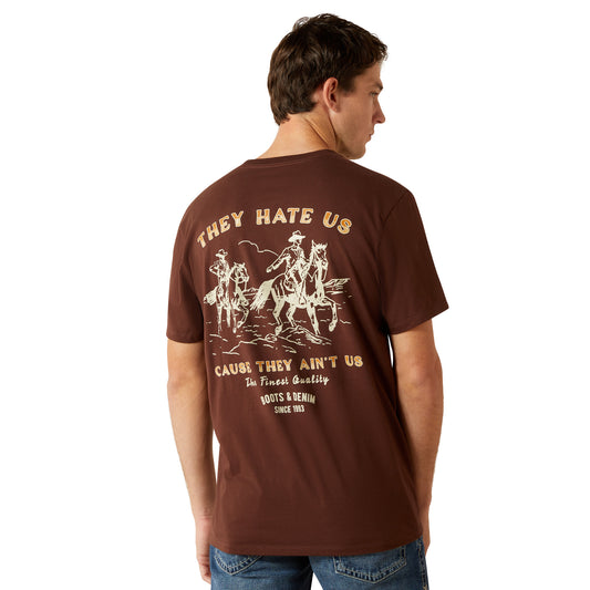Ariat Mens 10062422 They Ain't US T-Shirt in Brown