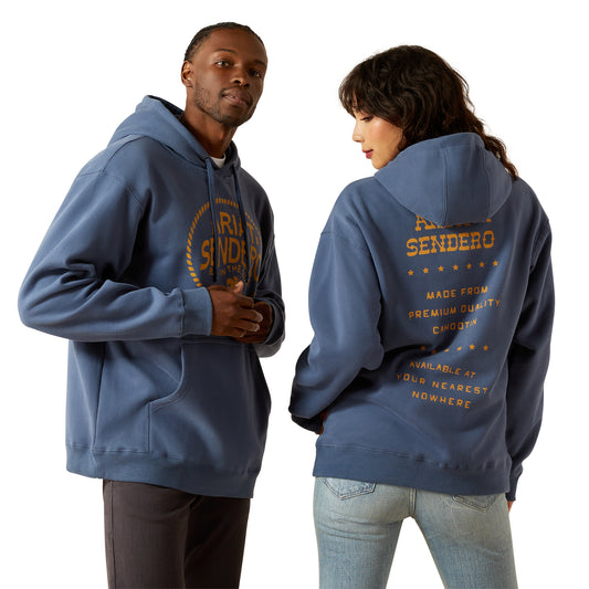 Ariat Unisex Sendero Back in the Saddle Hoodie 10062505 in Dark Demin