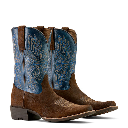 Ariat Mens 10063961 Sport Narrow Cutter Toe Cowboy Boot in Aged Smokehouse Roughout