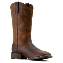 Load image into Gallery viewer, Ariat Mens 10063985 Sport Rustler Wide Square Toe Cowboy Boots in Toffee Hippo Print
