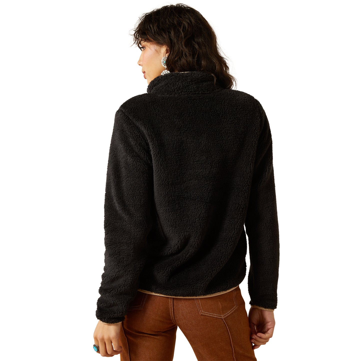 Ariat Ladies 10062612 Berber Snap Front Sweatshirt in Black