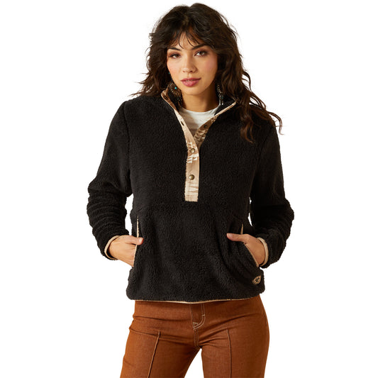 Ariat Ladies 10062612 Berber Snap Front Sweatshirt in Black