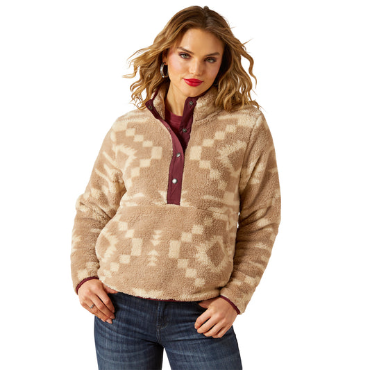 Ariat Ladies 10062615 Berber Snap Front Sweatshirt in Lone Ridge Print