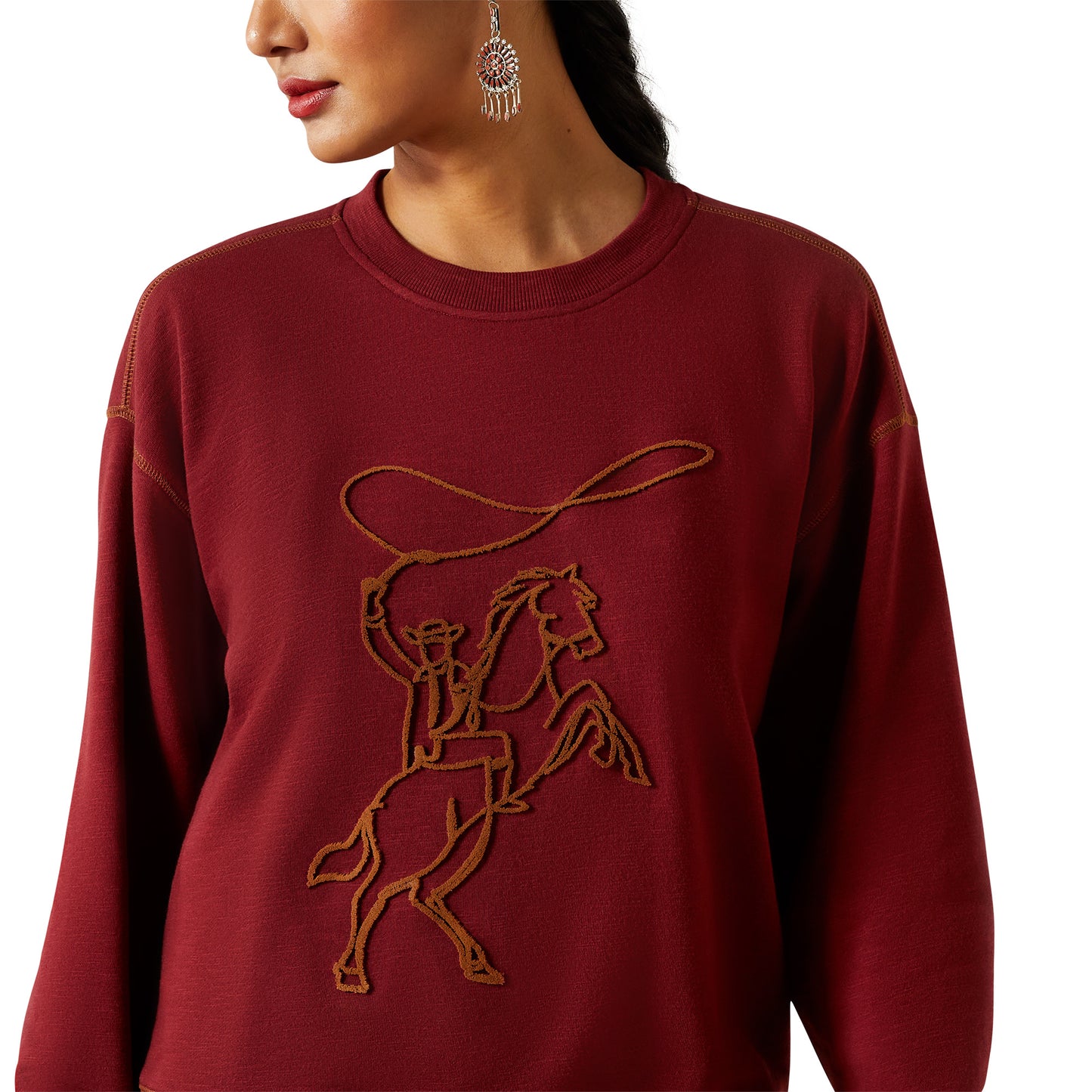 Ariat Ladies 10062799 Lasso Sweatshirt in Cabernet