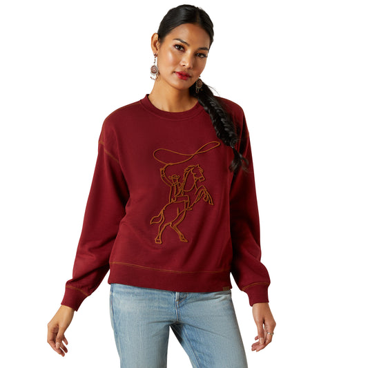 Ariat Ladies 10062799 Lasso Sweatshirt in Cabernet