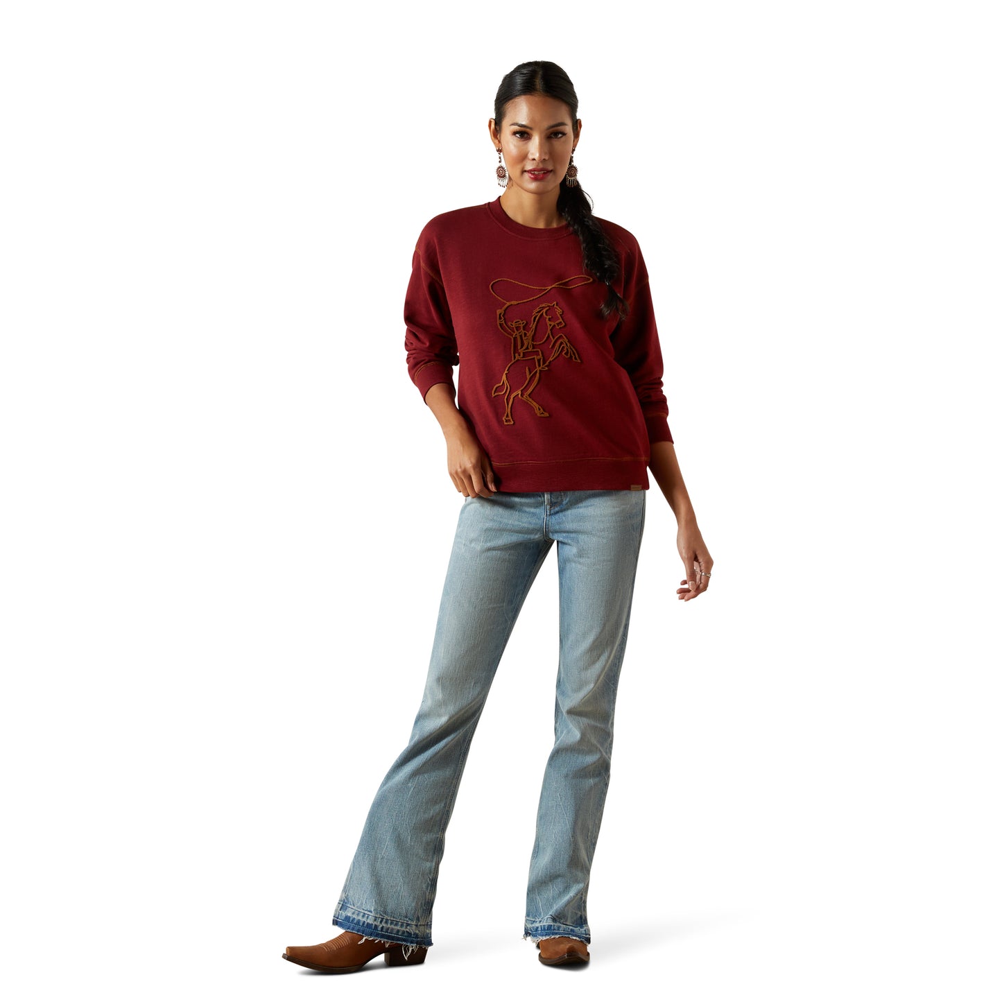 Ariat Ladies 10062799 Lasso Sweatshirt in Cabernet
